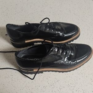 Franco Sarto Black Patent Leather Shoes
